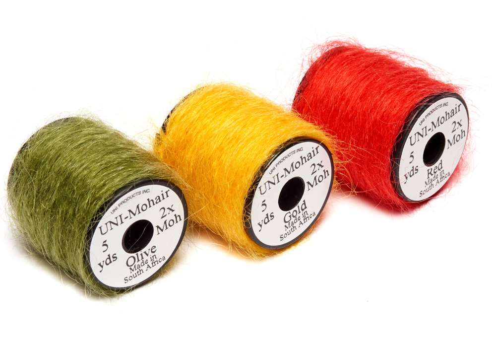 Uni Mohair Leech Yarn Black (Full Box Trade Pack 20 Spools) Fly Tying Materials (Product Length 5.46 Yds / 5m 20 Pack)